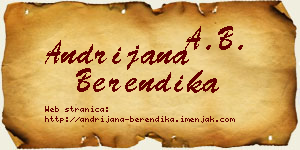 Andrijana Berendika vizit kartica